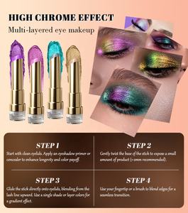 Stick Ombretto MultiCromatico Personalizzato OEM Fabbrica Cosmetica Tubo Placcato Oro Ombretto Camaleonte Etichetta Privata - Product Image 3