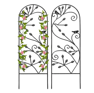 Paneles para decoración de jardín al aire libre, enrejados redondos de hojas baratas con patrón de pájaro, torre de túnel, para jardín de uvas, 2 paquetes
