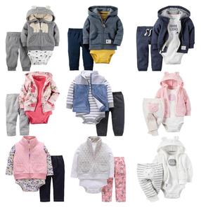 Conjunto de 3 Piezas de Ropa para Niños y Niñas, Chaqueta con Capucha de Algodón de Manga Larga, Mono y Pantalones, Chaleco, Conjuntos de Ropa para Bebés - Product Image 6