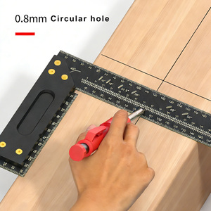 Regla cuadrada de carpintería con múltiples orificios, medidor de marcado de posición de ángulo recto de 90 grados para medición y diseño de carpintería - Product Image 6