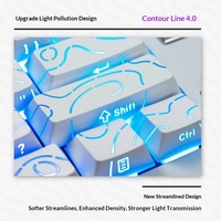 Claviers à touches dégradées gravées sur le côté Contour 4.0, matériau PBT, compatibles avec l'axe magnétique d'origine, claviers topographiques
