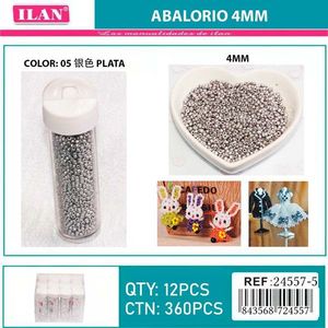 Il perline di colore argento da 4 mm per la creazione di gioielli e l'artigianato - Product Image 3