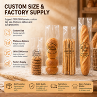Sacs à pain personnalisés avec logo du fabricant, en BOPP transparent de qualité alimentaire, à soufflets latéraux et trous de ventilation pour boulangerie