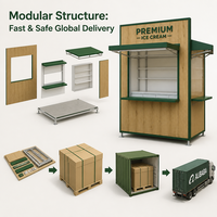 Kiosque de conteneur maritime métallique de haute qualité, bar à café préfabriqué extérieur, étanche et écologique pour espace commercial