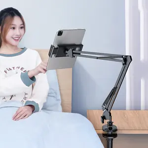适用于床和书桌的通用可扩展手机平板电脑安装座懒人长臂平板电脑支架