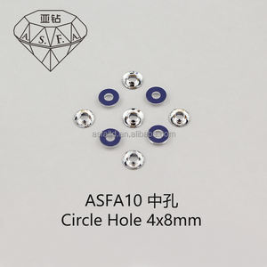 ASFA10 Cristales de Estrás Termoadhesivos con Forma Circular de 4x8mm, Tamaños SS6 y SS10, para Aplicación con Máquina de Termofijación, Cristal AB - Product Image 2