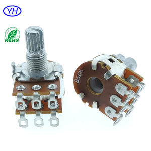 Potenciómetros Rotatorios de Película de Carbono de Alta Calidad RK16G de 6 Pines, 5k 10k 20k 50k 100k 250k 500k, Potenciómetro Estéreo de Doble Canal - Product Image 5