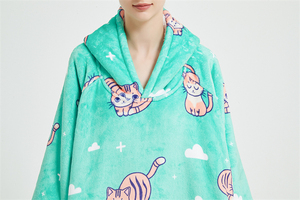 2024 nouveau personnalisé femmes hommes flanelle surdimensionné portable géant Sherpa à <span class=keywords><strong>capuche</strong></span> couverture sweat <span class=keywords><strong>adulte</strong></span> à <span class=keywords><strong>capuche</strong></span> couverture - Product Image 4