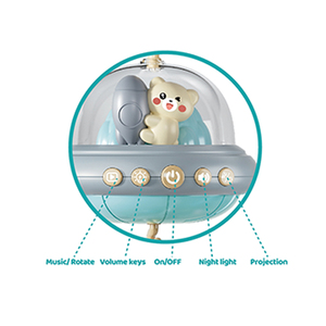 Muzikale draaiende babywieg mobiel speelgoed wiegbel met lichtprojectie-effect en wiegbevestiging voor babykamers - Product Image 5