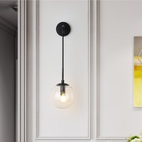 Lampu Dinding Kaca Bulat Nordic Decorative Magic Bean untuk Latar Belakang Kamar Tidur, Lampu Cermin Kamar Mandi