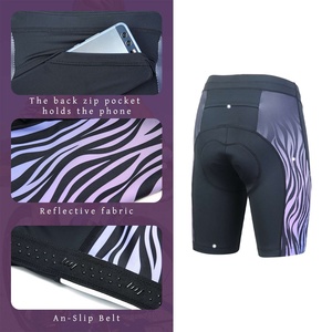 Pantalones Cortos de Ciclismo Transpirables para Mujer, Acolchados, con Estampado Degradado, Bolsillo Trasero, Silicona Antideslizante, Entrega Rápida, Logotipo Personalizado - Product Image 5