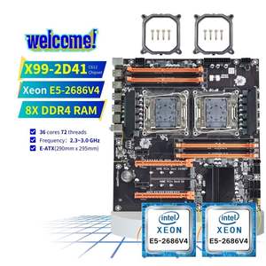PANDL Новый X99-2D41 E-ATX 8X DDR4 ECC RAM комплект системной платы Intel Dual Xeon E5 2686 V4 X99 материнская плата Dual Cpu Combo Xeon X99 комплект - Product Image 1