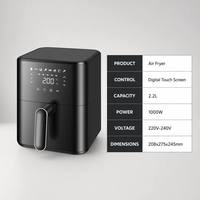 Kit de cuisson professionnel pour aliments sûrs avec écran tactile LED, assurance commerciale, comprenant une friteuse à air à chauffage rapide et un ensemble de poêles amovibles