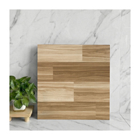 Carrelage rustique en céramique imitation bois naturel 60x60cm, motif parquet, résistant à l'usure, aspect bois pour salle de bain et chambre