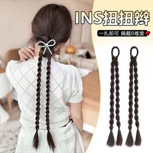 Extensiones de cabello trenzado de dos hebras para mujer, peluca de cola de caballo, resistente a altas temperaturas, para cualquier tono de piel y forma de rostro - Product Image 2