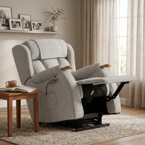 Living Room Recliner Sofa Light Gray Dual Motor Lift Chair with Heating <b>Zero</b> Gravity Wheels for Elderly - Product Image 2
