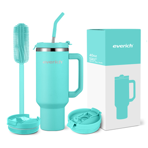 Gobelet <span class=keywords><strong>isotherme</strong></span> en acier inoxydable de 40 oz, coloré, pour sublimation, avec poignée, couvercles et paille, idéal pour les voyages - Product Image 4