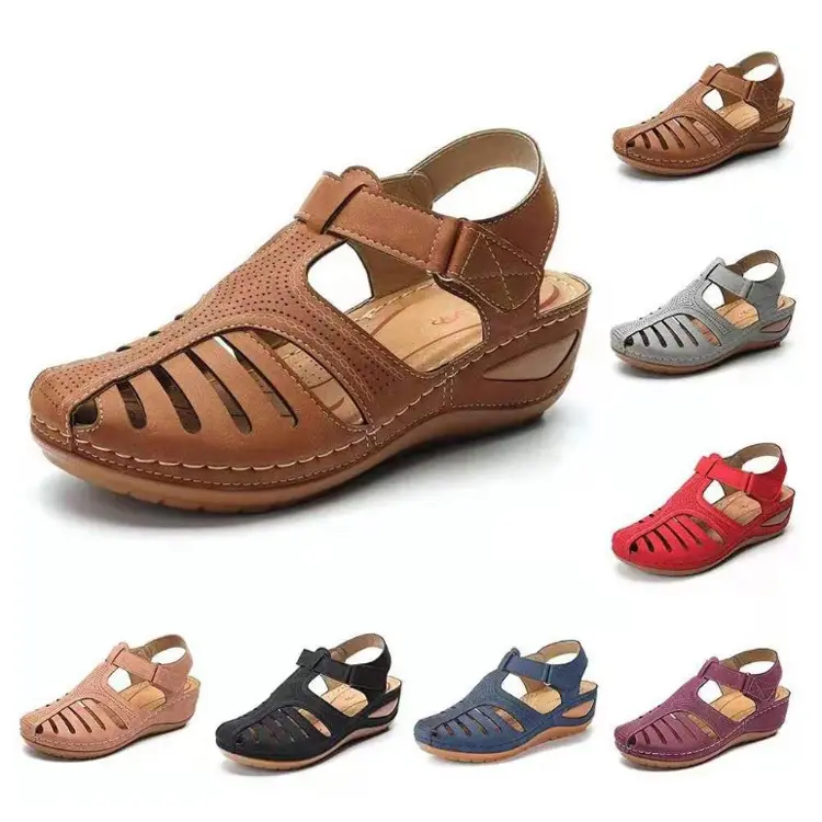 Ladies wedge shoes Large Size Hollow Sandals Women's Round Toe Women's Sandals wedges sandals for women and ladies shoe