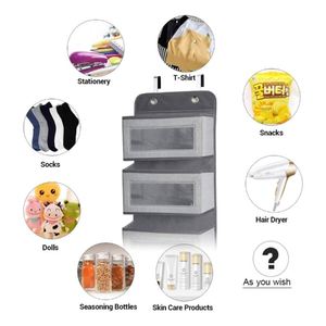 Organizador de tela colgante para puerta con 5 bolsillos grandes, ventana transparente para montaje en pared, 2 ganchos metálicos, ecológico, para guardería - Product Image 5