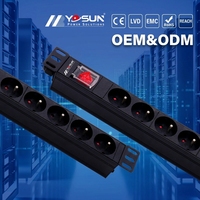 PDU de rack 1U 8 voies de type Schuko 19 pouces pour salle serveur, centre de données et équipement informatique