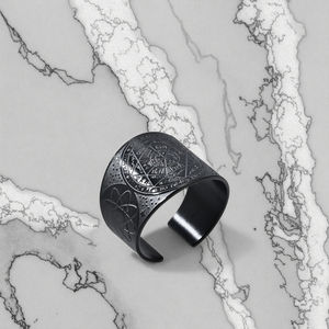 Solomon Kabbalah misticismo anillo de estrella de siete puntas tamaño ajustable Vintage plata antigua joyería de mano - Product Image 4