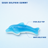 OEM ODM Zure dolfijnvormige gummy snoepjes fruit smaak zachte jelly snoepjes groothandel lage prijs
