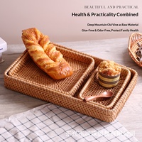 Panier de rangement en bambou et rotin de Chine, style nordique, plateau à fruits, panier à pain, panier à pains vapeur, plateau fait main pour salon