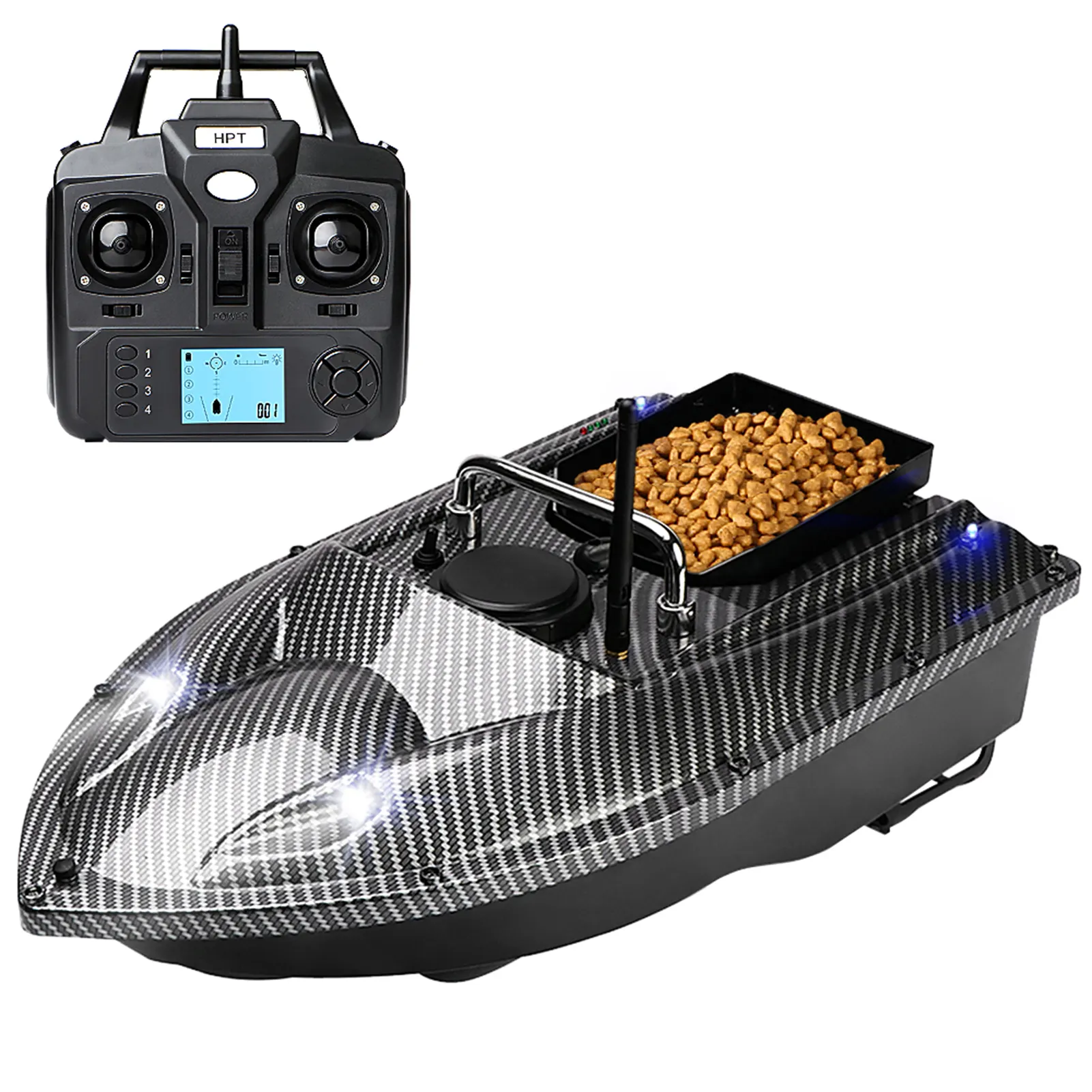 GPS RC esca da pesca barca automatica 500m telecomando fish finder esca barca fino a 2.0kg richiamo rc nave con luce notturna