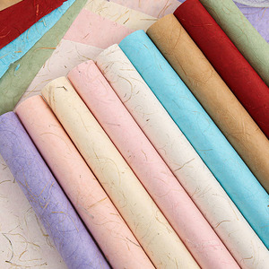 Papel de Cáñamo de Color 2026, Papel de Textura de Fibra de Cáñamo para Envolver Flores, Papel de Seda de Cáñamo Desgarrable a Mano - Product Image 1