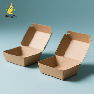 Cajas de Embalaje para <span class=keywords><strong>Hamburguesas</strong></span> de Papel Kraft Marrón, Ecológicas, Resistentes al Aceite, Personalizables con Marca, 6.5x6.5x3.2 Pulgadas, para <span class=keywords><strong>Hamburguesas</strong></span> <span class=keywords><strong>Gourmet</strong></span> - Product Image 1