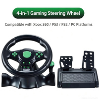 Volant de jeu de course filaire avec coque en plastique pour PS2/PC