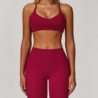 Ensemble de vêtements de Sport de haute qualité pour femmes soutien-gorge de Yoga à sangle réglable et short de Compression extensible taille haute ensemble 2 pièces ensemble de Yoga