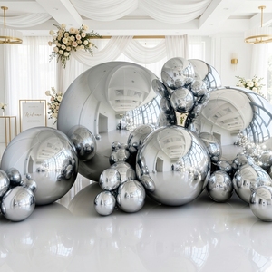Décoration boule de miroir gonflable Disco colorée boule de miroir gonflable boule d'argent géante gonflable pour la <span class=keywords><strong>location</strong></span> de fête - Product Image 1