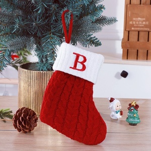 Luxury Christmas Stocking Custom Red Christmas <b>Socks</b> Weave Christmas Stocking Gifts - Product Image 2