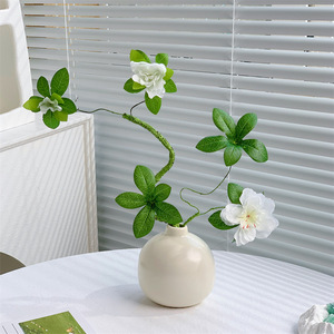 Fleur d'azalée artificielle Muyu Chronicles, branche unique, fleur en soie blanche pour la décoration de la maison - Product Image 3