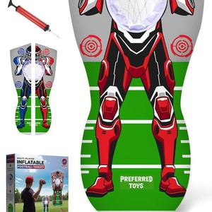 Jeu de football gonflable pour enfants, jeu en plein air, 5-7 ans, jouet en plastique avec balles et pompe - Product Image 2