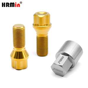 Vis de roue <span class=keywords><strong>antivol</strong></span> HRmin couleur or, en titane Gr.5 Ti-6Al-4V, M14x1.5x28mm avec clé en titane - Product Image 4