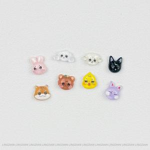 TSZS Kawaii Résine Mini Animal Nail Charms Lapin Renard Chiot Ours Canard Conception Nail Décoration 3D Flatback DIY Nail Strass - Product Image 5