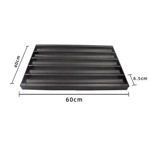 <span class=keywords><strong>Noir</strong></span> perforé 5 fentes antiadhésif Long moule à pain français résistant à la chaleur Baguette plateau de cuisson 600*400mm - Product Image 2