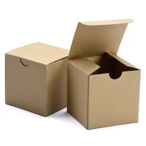 定制标志牛皮纸礼物卡盒，带盖，用于制作纸杯蛋糕纸板伴娘求婚盒，用于化妆盒