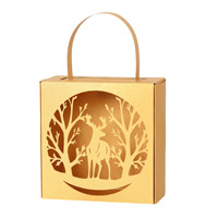 Nouvelle boîte à dragées de Noël en forme de renne découpée au laser avec motif ajouré - Modèle XTH-546