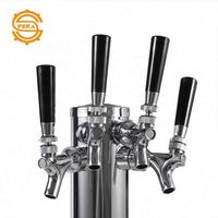 Tour de bière pression en acier inoxydable à 4 robinets, colonne de 3 pouces