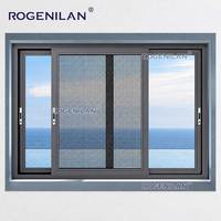 Fenêtre coulissante extérieure Rogenilan en aluminium gris foncé, insonorisée, double vitrage, à rupture de pont thermique
