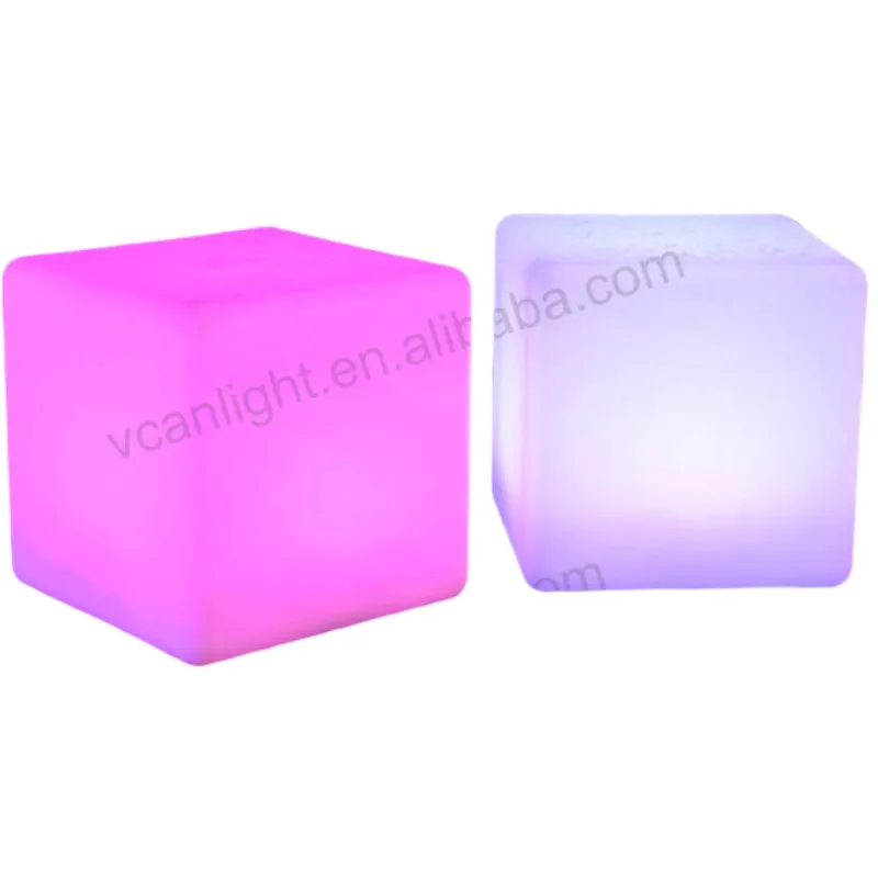 Iluminación de asiento de cubo led, silla de cubo led para exteriores, cubo led para evento, fiesta, boda, mini silla mágica portátil