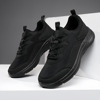 Chaussures de sport pour hommes 2026 – Baskets de course noires respirantes en maille à lacets, décontractées et à semelle souple, taille 48