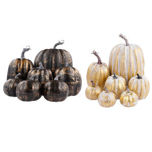 7 Pcs Assorted Sizes Foam Artificial Pumpkins Fall Autumn Halloween Graduation Christmas Easter Festive Tabletop Decoration - Product Image 4