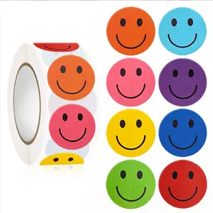 Label Stickers Colorful Smiley Round For Packaging Wholesale High Quality Selfadhesive Paper Self