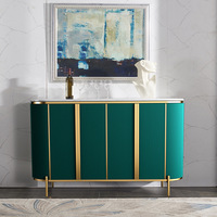 Armoire de table de console d'acier inoxydable d'or de luxe buffet de dessus de buffet de dessus de marbre pour la maison meubles de salon