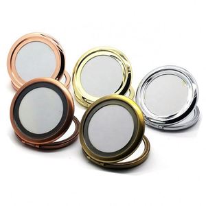 Wholesale Handheld Mini Makeup Mirror Double-Sided Folding Mirror with Metal Base Custom Logo DIY Photo Options - Product Image 3
