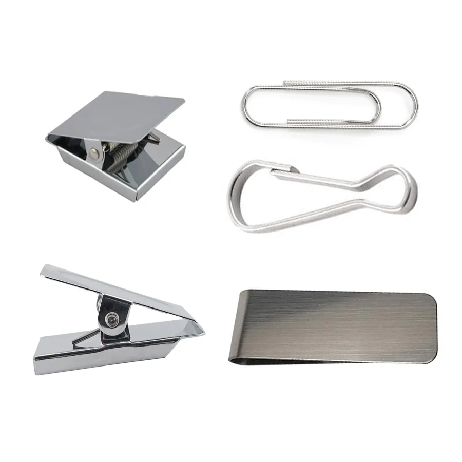 Custom Various Types Magnetic Metal Clips Magnetic Clip Holder Stainless Steel Clips Lanyard Snap